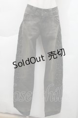 ALGONQUINS / スカルデザインデニムパンツ  カーキ S-25-12-06-060-AL-PA-HR-ZS