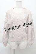 axes femme / バックレース装飾ニット  ピンク S-25-12-06-010-AX-TO-HR-ZS