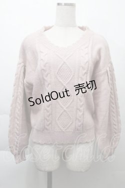 画像1: axes femme / バックレース装飾ニット  ピンク S-25-12-06-010-AX-TO-HR-ZS