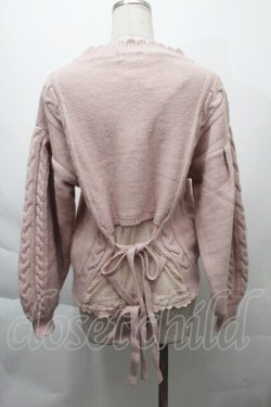 画像2: axes femme / バックレース装飾ニット  ピンク S-25-12-06-010-AX-TO-HR-ZS