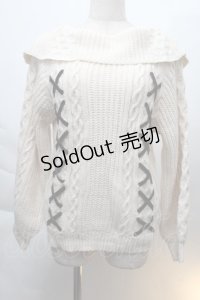 axes femme / 編み上げオフタートルニット  オフ S-25-12-06-013-AX-TO-HR-ZS