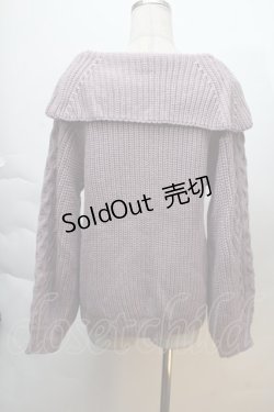 画像2: axes femme / 編み上げオフタートルニット  ラベンダー S-25-12-06-014-AX-TO-HR-ZS