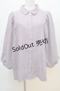 axes femme / ボリューム袖コーデュロイブラウス  パープル S-25-12-06-015-AX-BL-HR-ZS