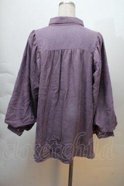 画像2: axes femme / ボリューム袖コーデュロイブラウス  パープル S-25-12-06-015-AX-BL-HR-ZS
