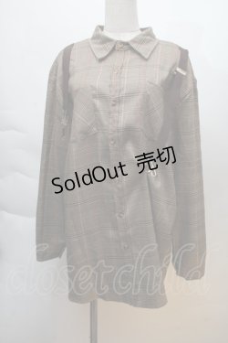 画像1: GOTHPUNKその他 / サス付きチェックシャツ  ブラウン S-25-12-06-017-GO-BL-HR-ZS