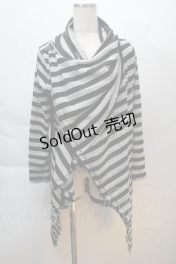 画像1: ALGONQUINS / ボーダーニットカーディガン  黒ｘグレー S-25-12-06-018-AL-TO-HR-ZS