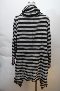 画像2: ALGONQUINS / ボーダーニットカーディガン  黒ｘグレー S-25-12-06-018-AL-TO-HR-ZS