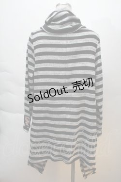 画像2: ALGONQUINS / ボーダーニットカーディガン  黒ｘグレー S-25-12-06-018-AL-TO-HR-ZS