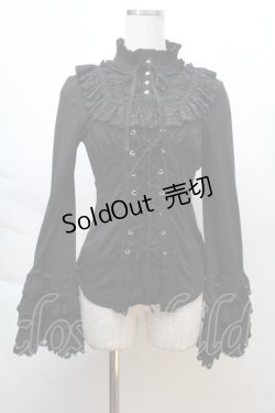 画像1: Ozz oneste / ヨーク襟姫袖トップス  黒 S-25-12-06-020-OO-BL-HR-ZS