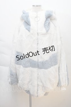 画像1: REFLEM / BIG切替ファーパーカー  白ｘサックス S-25-12-06-021-PU-JA-AS-ZS