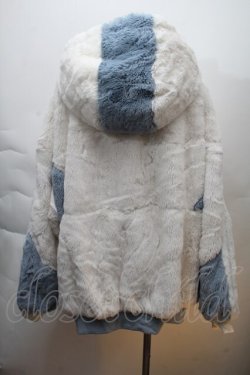 画像2: REFLEM / BIG切替ファーパーカー  白ｘサックス S-25-12-06-021-PU-JA-AS-ZS