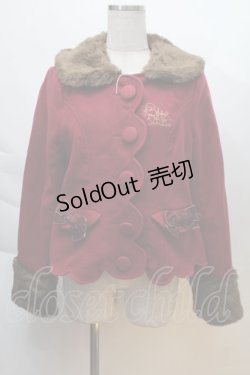 画像1: BABY,THE STARS SHINE BRIGHT / スカラップショートジャケット  エンジ S-25-12-06-022-BA-CO-AS-ZS