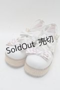 Sheep Puff（海外ロリータブランド） / リボン木底風シューズ 40 白 S-25-12-06-003-EL-SH-HR-ZS