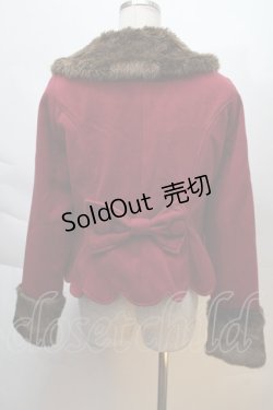 画像2: BABY,THE STARS SHINE BRIGHT / スカラップショートジャケット  エンジ S-25-12-06-022-BA-CO-AS-ZS