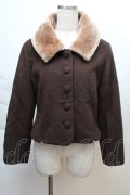 an another angelus / ファー襟付きショートコート  ブラウン S-25-12-06-023-CA-CO-AS-ZS