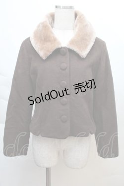 画像1: an another angelus / ファー襟付きショートコート  ブラウン S-25-12-06-023-CA-CO-AS-ZS