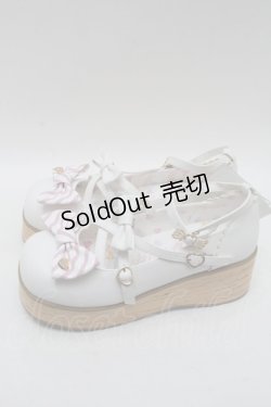 画像2: Sheep Puff（海外ロリータブランド） / リボン木底風シューズ 40 白 S-25-12-06-003-EL-SH-HR-ZS