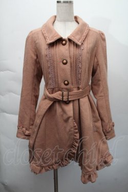 画像1: axes femme / スリットワンピコート  ピンクベージュ S-25-12-06-028-AX-CO-HR-ZS