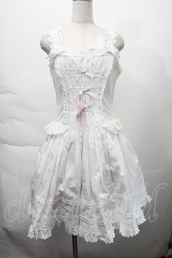 画像1: LOLITA / レースジャンパースカート XL 白ｘサックス S-25-12-06-029-LO-OP-HR-ZS