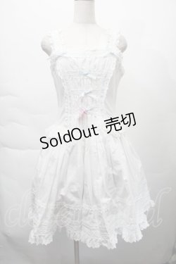 画像1: LOLITA / レースジャンパースカート XL 白ｘサックス S-25-12-06-029-LO-OP-HR-ZS