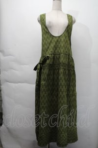 KANEKO ISAO / 矢絣和柄ノースリーブワンピース  グリーン S-25-12-06-034-EL-SK-HR-ZT1212S