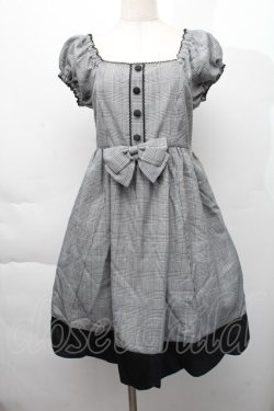 画像1: metamorphose / スカラップグレンチェックワンピース  グレー S-25-12-06-035-ME-OP-HR-ZS