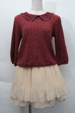 画像1: axes femme / シフォン切替ニットワンピース  エンジｘオフ S-25-12-06-038-AX-OP-HR-ZS