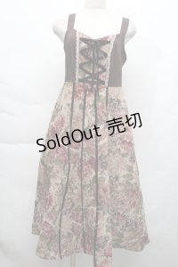 axes femme / ゴブラン柄ワンピース  ピンクベージュ S-25-12-06-041-AX-OP-HR-ZS