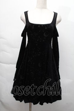 画像1: KILLSTAR / 肩開きベロアワンピース  黒 S-25-12-06-042-PU-OP-HR-ZS