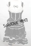 LOLITA / リボンレースジャンパースカート XL 黒ｘ白 S-25-12-06-043-LO-BL-HR-ZS