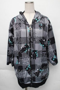 画像1: NieR Clothing / シエル転写パーカー  黒ｘグリーン S-25-12-07-037-PU-TO-HR-ZS