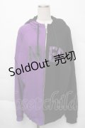 NieR Clothing / バイカラーパーカー  黒ｘ紫 S-25-12-07-041-PU-TO-HR-ZS
