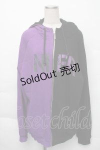 NieR Clothing / バイカラーパーカー  黒ｘ紫 S-25-12-07-041-PU-TO-HR-ZS