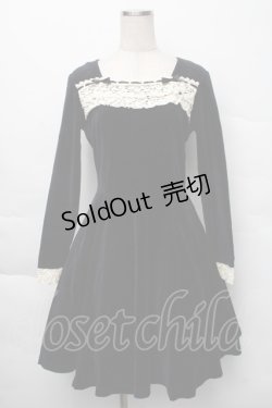 画像1: Emily Temple cute / ベロアワンピース  紺 S-25-12-07-043-ET-OP-AS-ZS