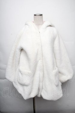 画像1: To Alice / ドットリボンもこもこうさ耳コート  白 S-25-12-07-046-LO-CO-HR-ZS