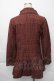 画像2: axes femme / ファー袖チェックミディコート  ワイン S-25-12-07-051-AX-CO-HR-ZS (2)