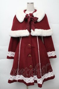 axes femme kawaii / ケープ付きバッスルコート  ボルドー S-25-12-07-053-AX-CO-HR-ZS