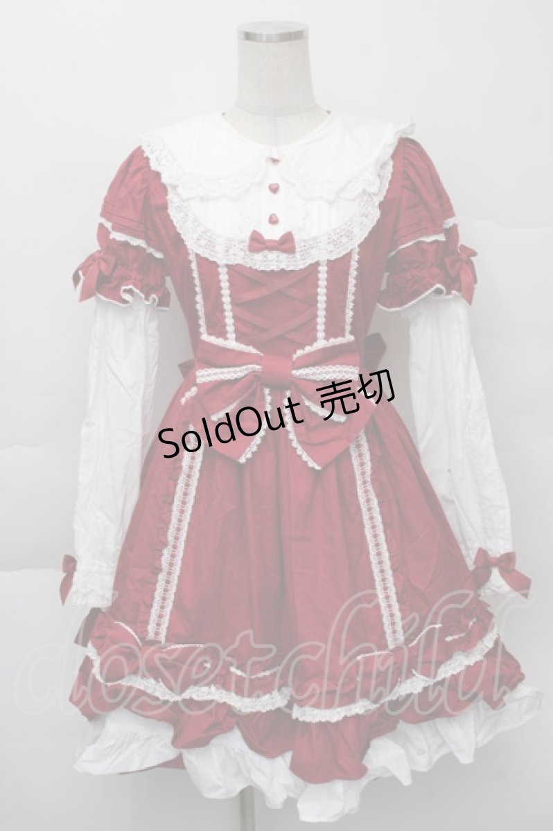 画像1: Angelic Pretty / Dolly Girl付け袖ワンピース  赤 S-25-12-07-058-AP-OP-AS-ZS (1)