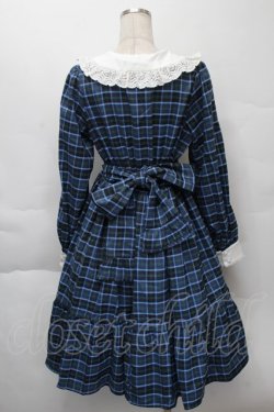 画像2: axes femme kawaii / タータンチェックチェックワンピース  ブルー S-25-12-07-059-AX-OP-AS-ZS