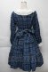 画像2: axes femme kawaii / タータンチェックチェックワンピース  ブルー S-25-12-07-059-AX-OP-AS-ZS (2)