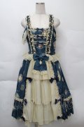 metamorphose / 【プラスサイズ】Vintage cameo チュールフリルリボンdress  アンティークブルー S-25-12-07-060-ME-OP-HR-ZS