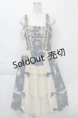 metamorphose / 【プラスサイズ】Vintage cameo チュールフリルリボンdress  アンティークブルー S-25-12-07-060-ME-OP-HR-ZS
