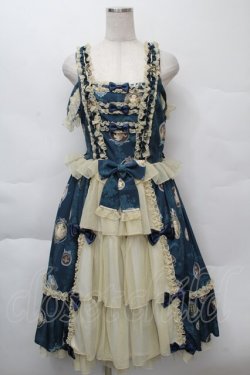 画像1: metamorphose / 【プラスサイズ】Vintage cameo チュールフリルリボンdress  アンティークブルー S-25-12-07-060-ME-OP-HR-ZS
