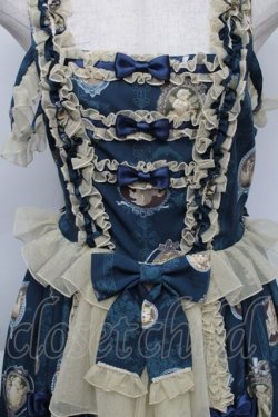 画像3: metamorphose / 【プラスサイズ】Vintage cameo チュールフリルリボンdress  アンティークブルー S-25-12-07-060-ME-OP-HR-ZS