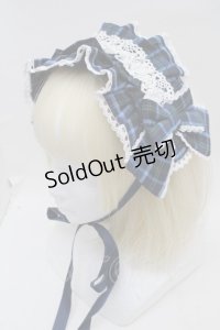 axes femme kawaii / タータンチェックヘッドドレス  ブルー S-25-12-07-010-AX-AC-AS-ZS
