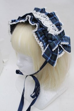 画像1: axes femme kawaii / タータンチェックヘッドドレス  ブルー S-25-12-07-010-AX-AC-AS-ZS