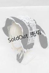 BABY,THE STARS SHINE BRIGHT / うさみみボンネット (2025)  黒ｘ白 S-25-12-07-011-BA-AC-HR-ZS