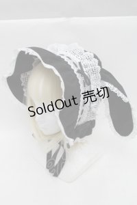 BABY,THE STARS SHINE BRIGHT / うさみみボンネット (2025)  黒ｘ白 S-25-12-07-011-BA-AC-HR-ZS