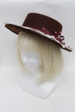 画像1: axes femme POETIQUE / フェルトリボン付ハット  エンジ S-25-12-07-013-AX-SK-HR-ZS