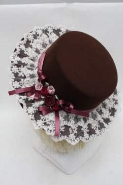 画像2: axes femme POETIQUE / フェルトリボン付ハット  エンジ S-25-12-07-013-AX-SK-HR-ZS